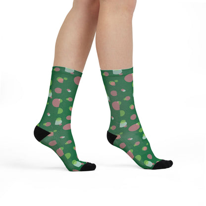 Festive Patterned Crew Socks, Fun Holiday Gift, Cozy Accessories for Every Occasion, Christmas Socks, Unique Stocking Stuffer
