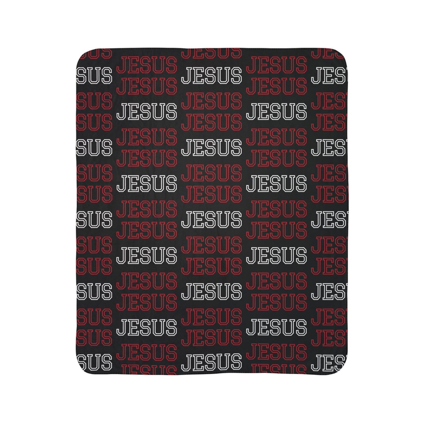 Christian Apparel Sherpa Blanket – Jesus Pattern Cozy Christian Throw | FirstGen Designs