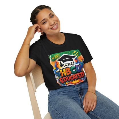 HBCU Graphic Tee Shirt, Historically Black Colleges Universities Unisex Softstyle T-Shirt, Proud Alumni Top, College Student Gift, Black