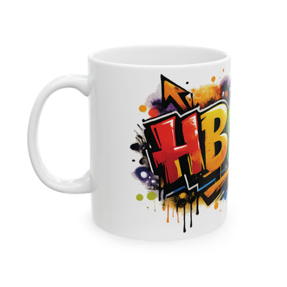 HBCU Love Ceramic Mug, Colorful Graduation Gift, Coffee Cup for Students, Educational Pride Mug, Diverse Community Mug