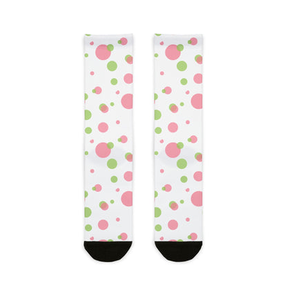 White Festive Patterned Crew Socks, Fun Holiday Gift, Cozy Accessories for Every Occasion, Christmas Socks, Unique Stocking Stuffer