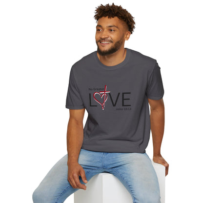 2 Love in Black Tee- No Greater Love T-Shirt - John 15:13 Christian Faith | FirstGen Designs
