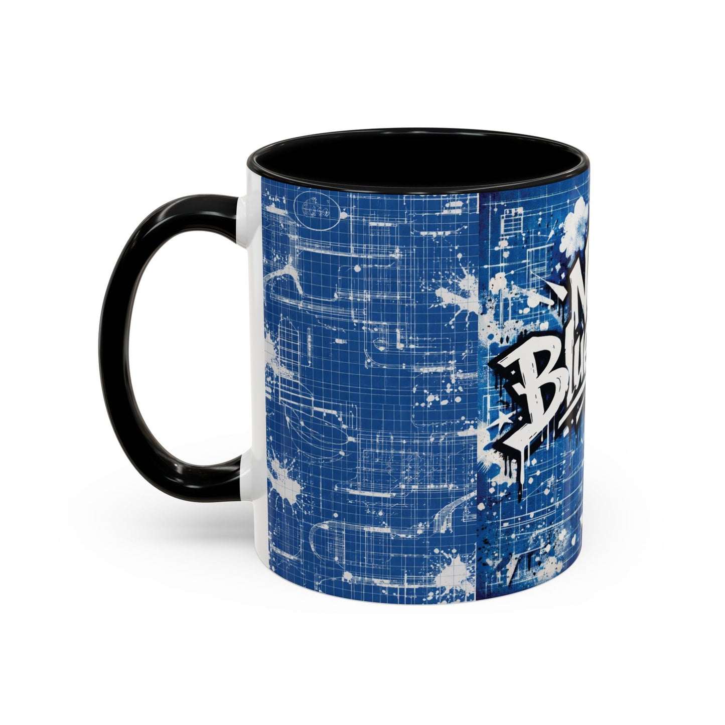 4 The Culture Coffee Mug – No Blueprint Blue Graffiti Accent (11/15 oz) | FirstGen Designs