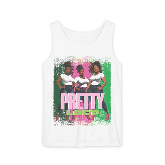 Pretty locd Unisex Garment-Dyed Tank Top, Casual Summer Wear, Perfect for Festivals, Gifts for Friends, Confidence, Everyday Outfit