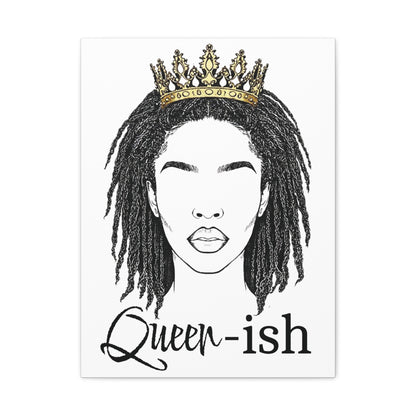 Queen-ish Canvas Wall Art — Black Woman Crown Portrait