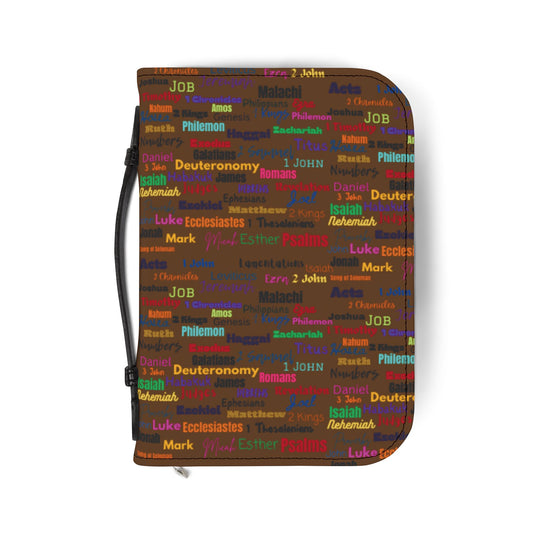 Colorful Bible Cover Brown, Bible Case, Religious Gifts, Church Supplies, Scripture Holder, Christian Accessories