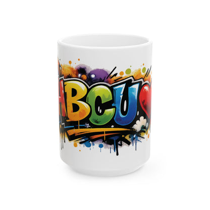 HBCU Love Ceramic Mug, Colorful Graduation Gift, Coffee Cup for Students, Educational Pride Mug, Diverse Community Mug