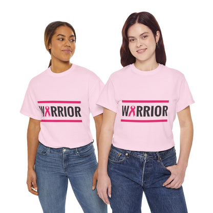 Breast Cancer Warrior Tee, Unisex Heavy Cotton T-Shirt, Cancer Awareness Shirt, Supportive Gift, Fight Like A Warrior Tee