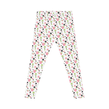 Soror Polka Dot Leggings W, Women's Leggings, Casual Pants, Pink and Green Leggings, Bold Patterned Tights