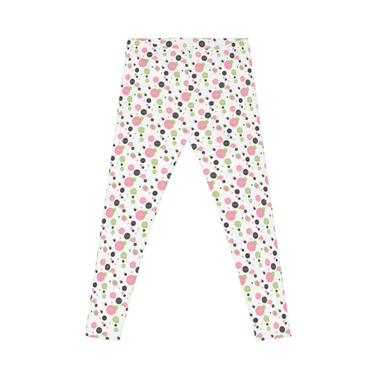 Soror Polka Dot Leggings W, Women's Leggings, Casual Pants, Pink and Green Leggings, Bold Patterned Tights